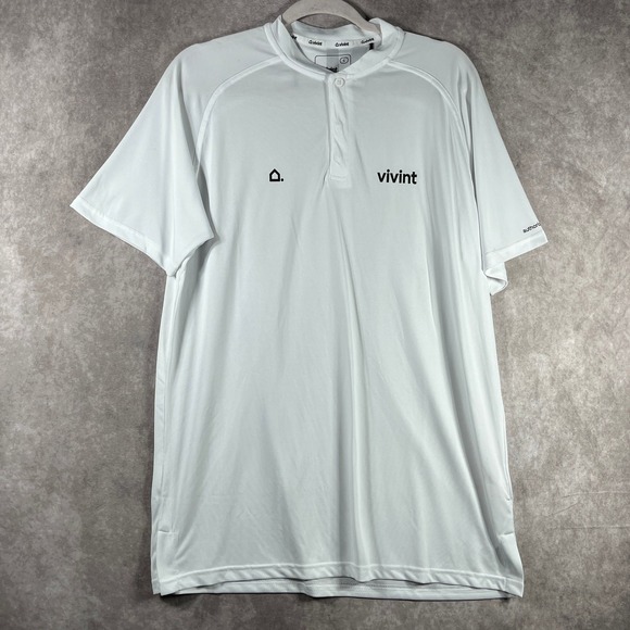 Vivint Polo Shirt Mens Large White Authorized Dealer Uniform Work Short Sleeves - Picture 1 of 10